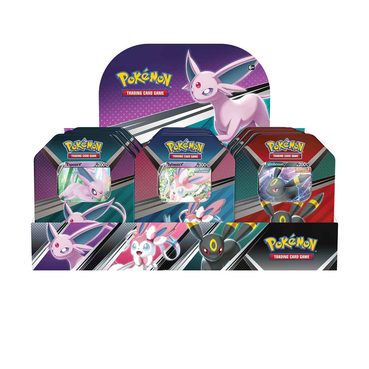 Pokemon TCG: V Heroes Tin - Espeon V, Umbreon V or Sylveon V (One at random) | Card Game | Ages 6+ | 2 Players | 15 Minutes Playing Time, Multicolor (POK85015D6)