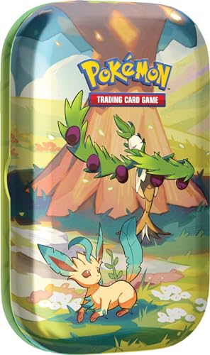 Pokemon TCG: Vibrant Paldea Mini Tin - Arboliva & Leafeon (2 Booster Packs, 1 Sticker Sheet)