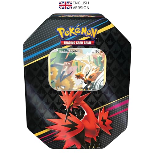 Pokemon TCG: Crown Zenith Tin - Galarian Zapdos (1 Foil Card & 4 Booster Packs)