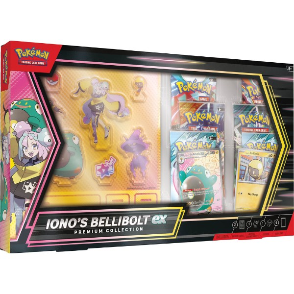 Pokemon TCG: Iono’s Bellibolt ex Premium Collection - 6 Packs, Promos