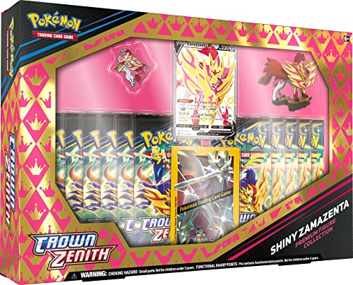 Pokemon TCG: Crown Zenith Premium Figure Collection - Shiny Zamazenta (1 Foil Promo Card, 1 Sculpted Figure & 11 Booster Packs)