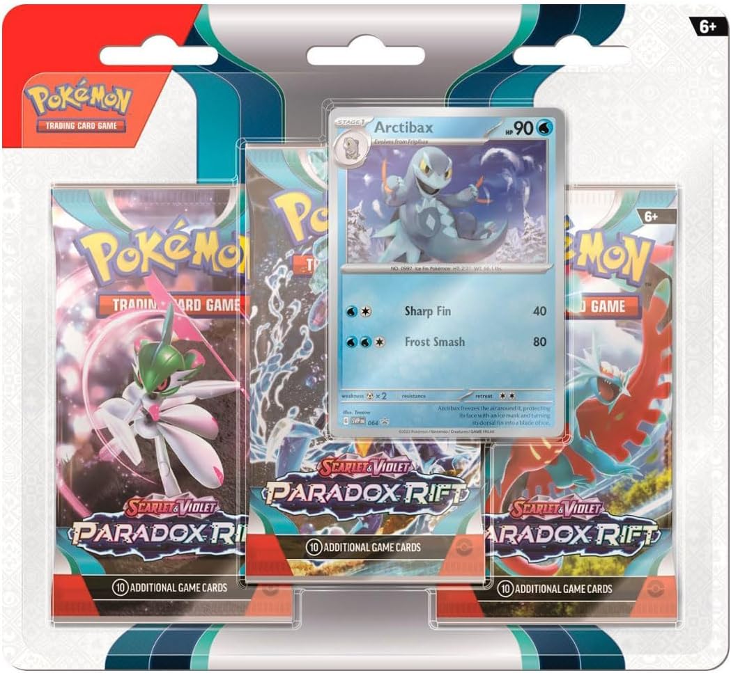 Pokemon Scarlet & Violet - Paradox Rift 3 Pack Blister Featuring Arctibax OR Cetitan, White