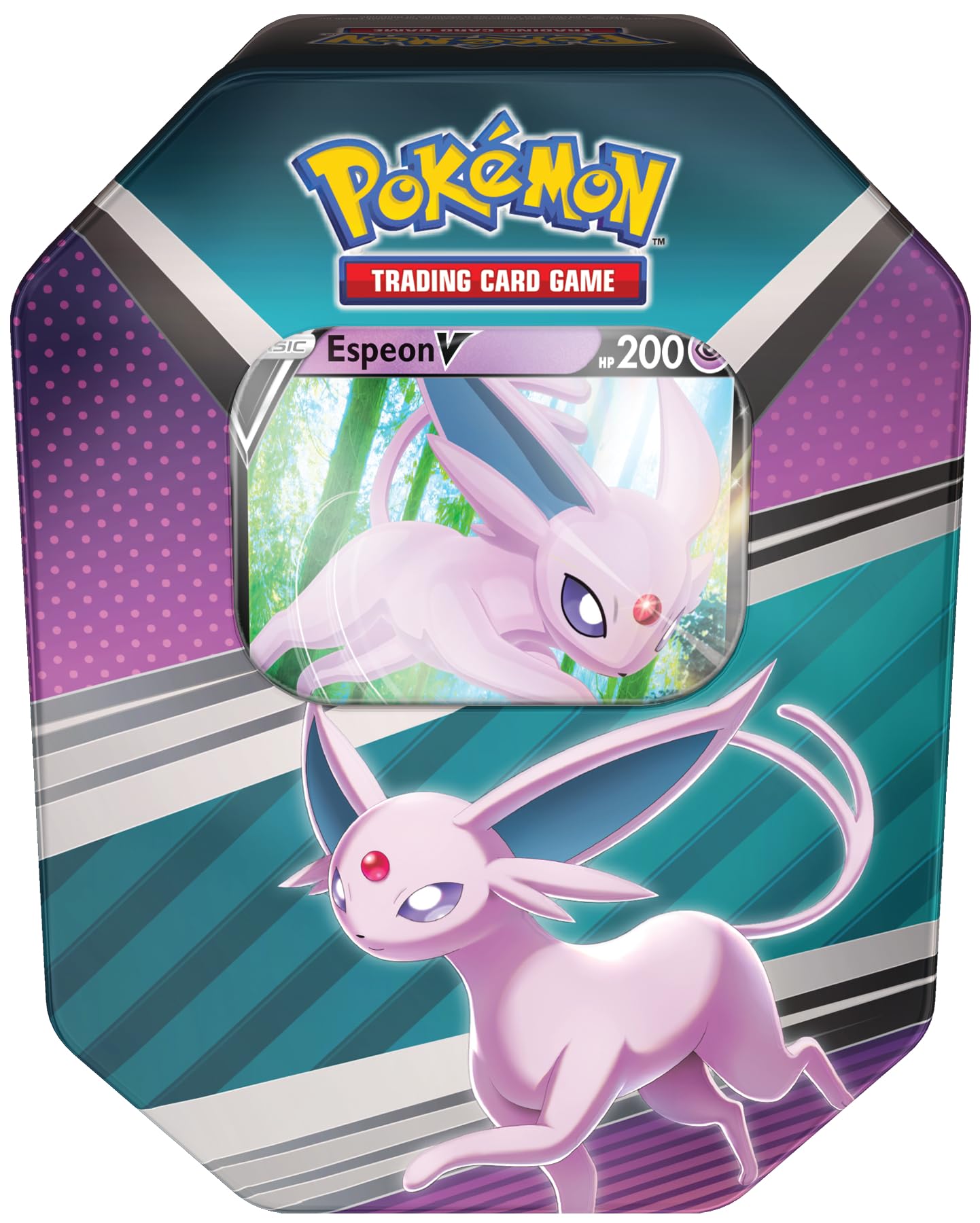 Pokémon TCG: V Heroes Tin Espeon (1 Foil Card & 4 various Sword & Shield booster packs)