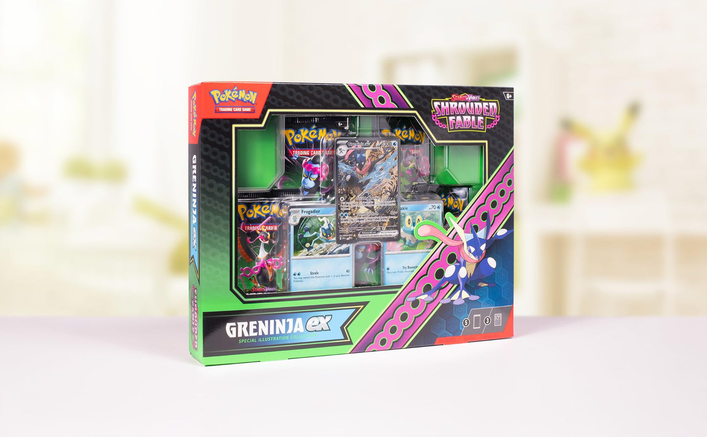 TCG: Scarlet & Violet - Shrouded Fable Greninja ex Special Illustration Collection (1 Full-Art Foil Promo Card, 2 Foil Cards & 5 Booster Packs)