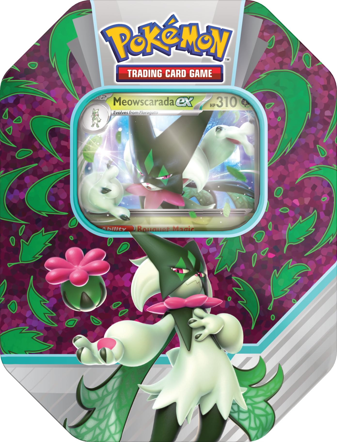 Pokemon TCG: Paldea Partners Tin - Meowscarada ex (1 Foil Promo Card & 4 Booster Packs)