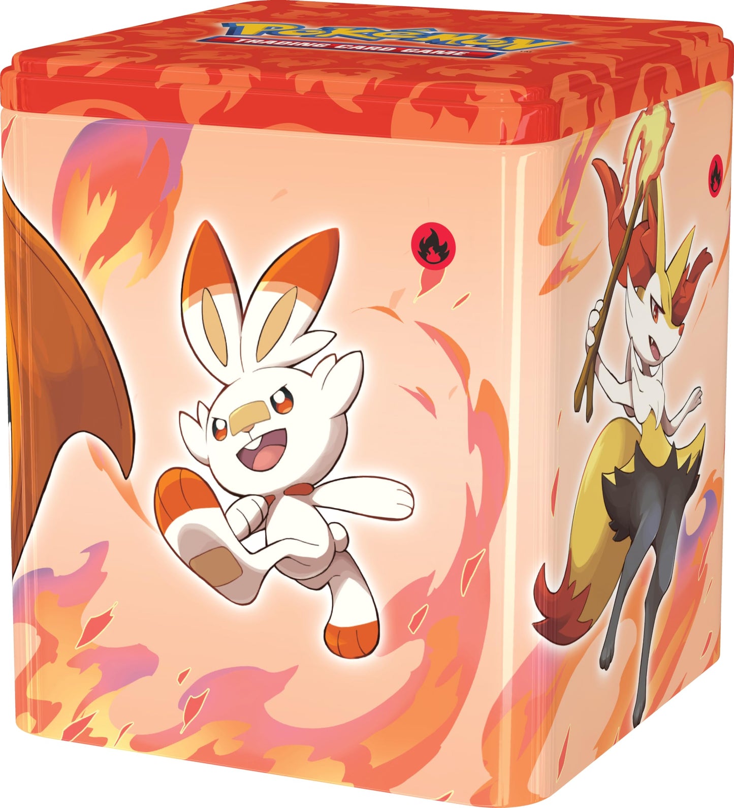 TCG: Fire Stacking Tin - Charizard (3 Booster Packs & Coin)