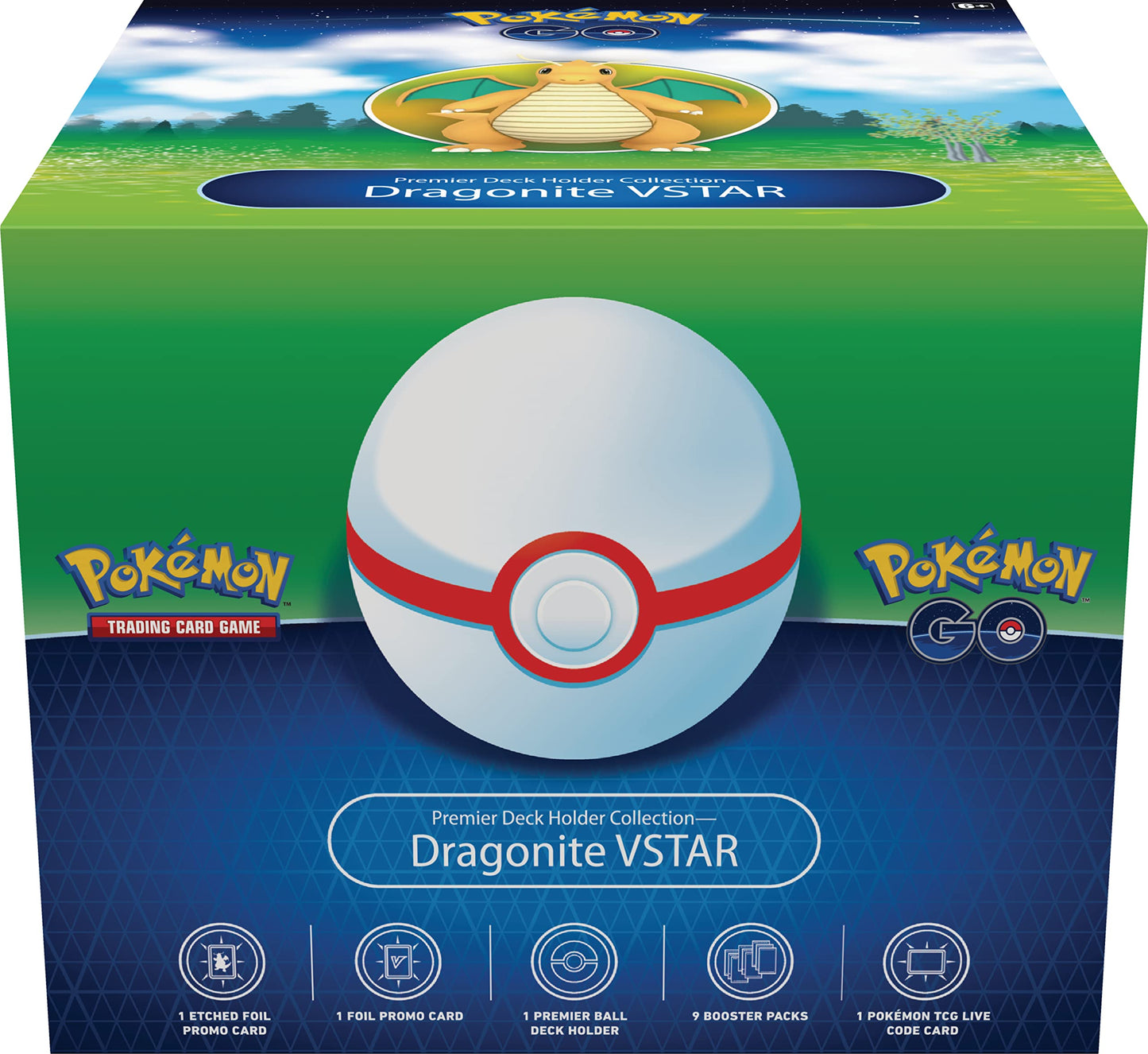 Pokemon TCG GO Edition Premier Deck Holder Dragonite VSTAR Assorted Set 6+