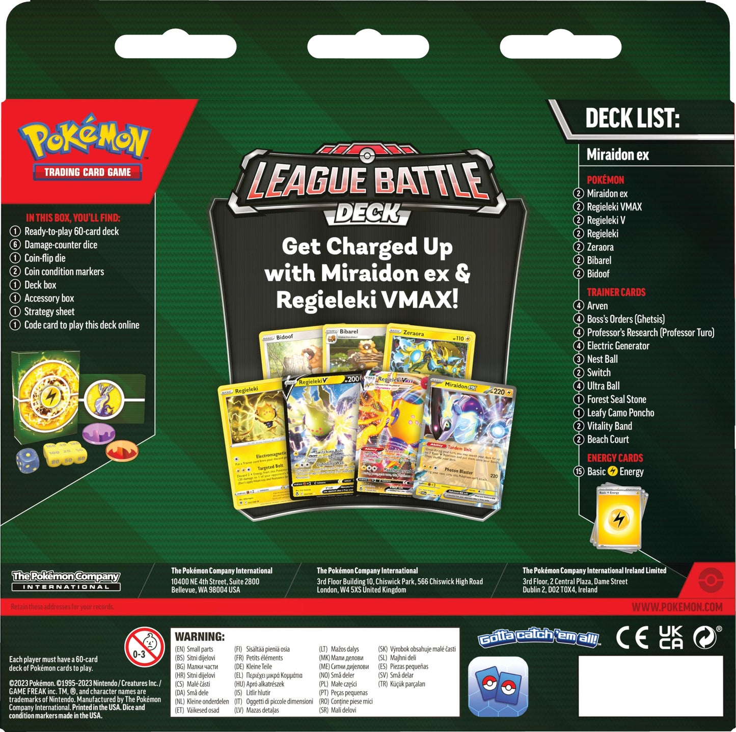 Pokemon TCG League Miraidon Ex Battle Deck Trading Card Game Kids/Children 6y+