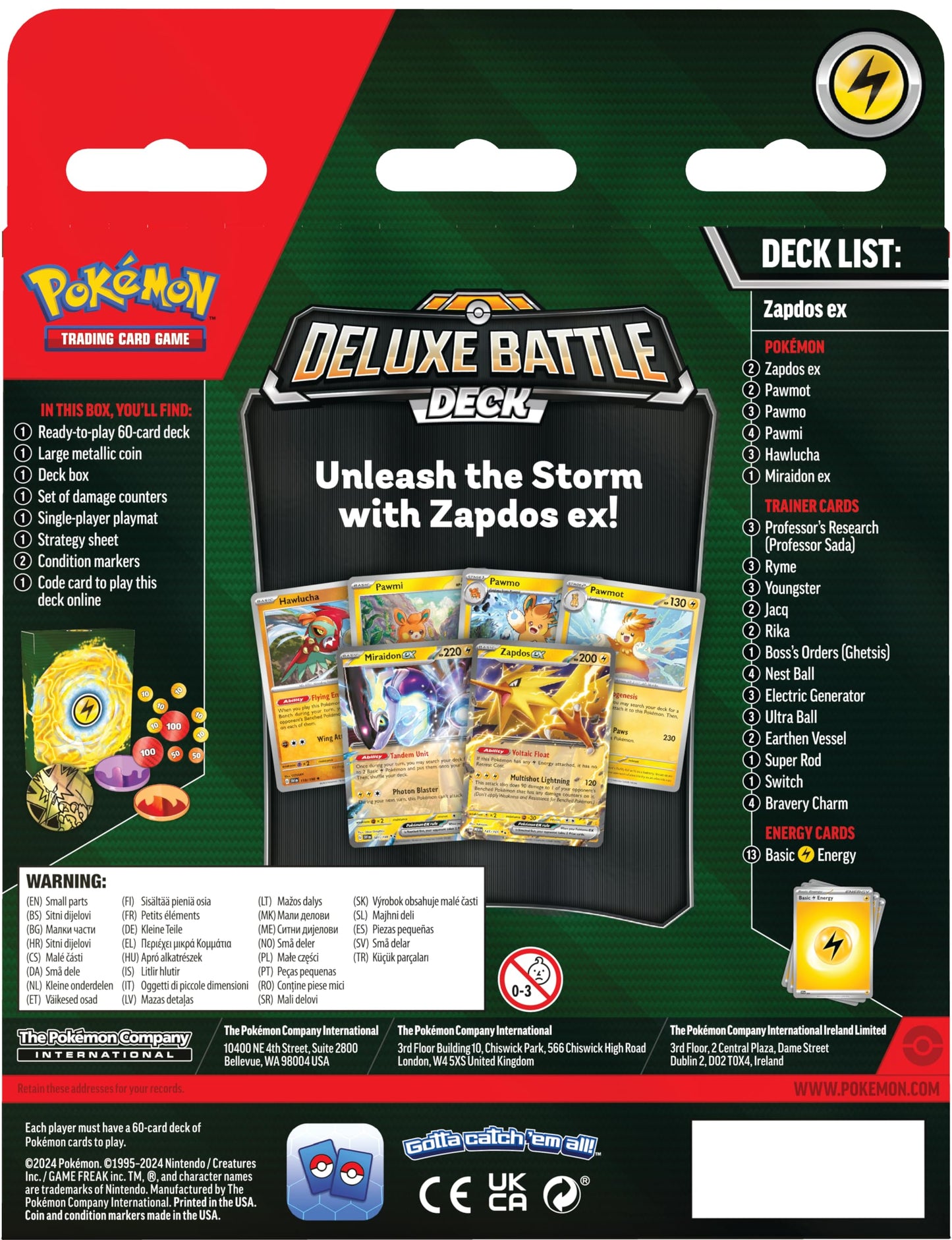 TCG: Zapdos ex Deluxe Battle Deck (Ready-to-Play 60-Card Deck & Accessories)