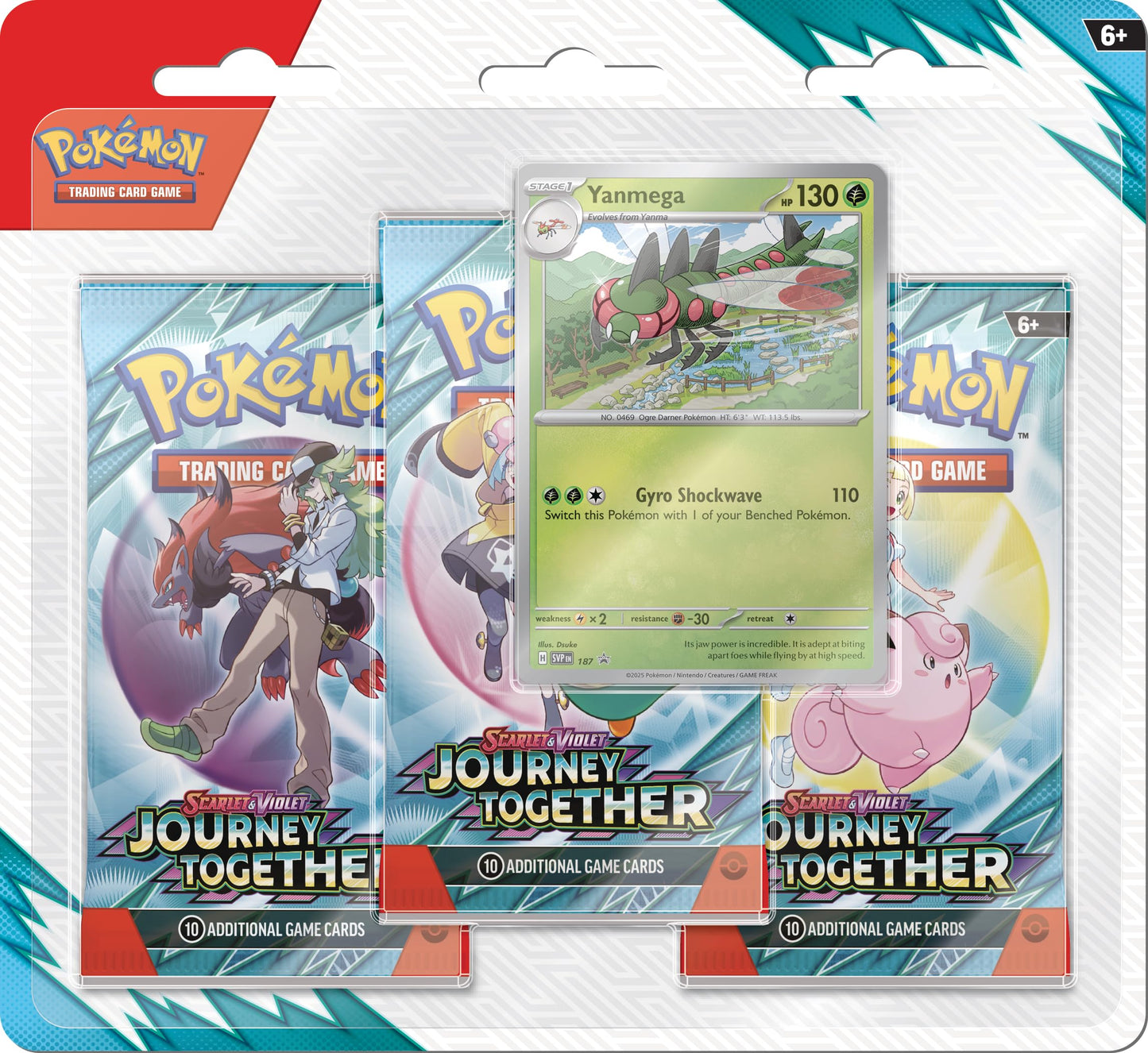 Pokémon TCG: Scarlet & Violet—Journey Together 3-Pack Blister – Yanmega (3 Booster Packs & 1 Foil Promo Card)