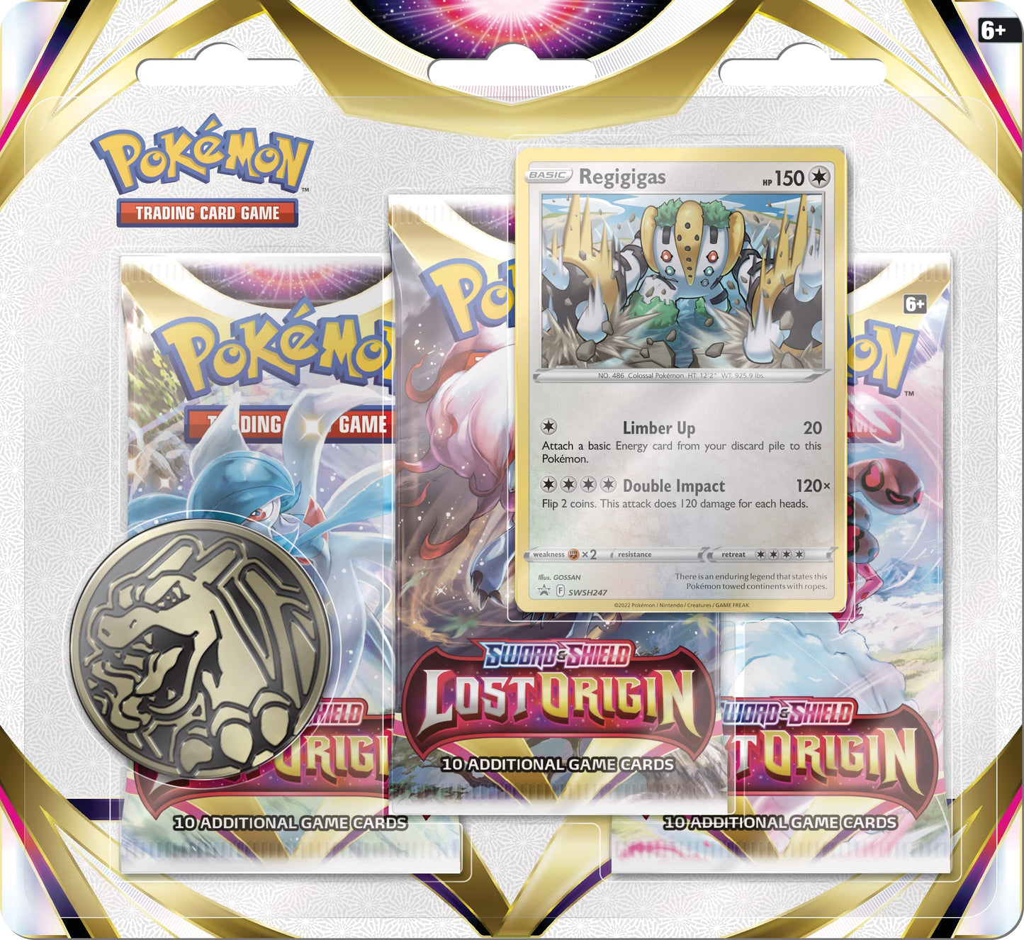 Pokemon TCG: Sword & Shield - Lost Origin Triple Pack (3 Boosters & Regigigas Foil Promo Card)