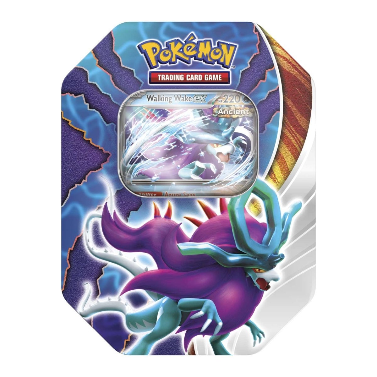 TCG: Paradox Clash Tin - Walking Wake ex (1 Foil Promo Card & 4 Pokemon TCG Booster Packs)