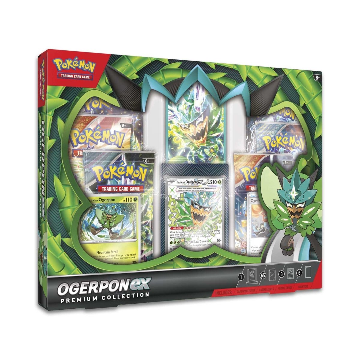 Pokemon TCG: Ogerpon ex Premium Collection (3 Foil Cards & 6 Boosters)