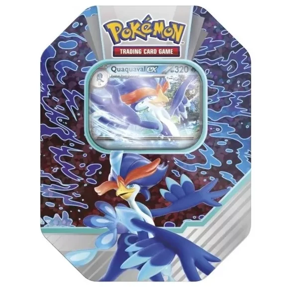 Pokemon TCG: Paldea Partners Tin - Quaquaval ex (1 Foil Promo Card & 4 Booster Packs)
