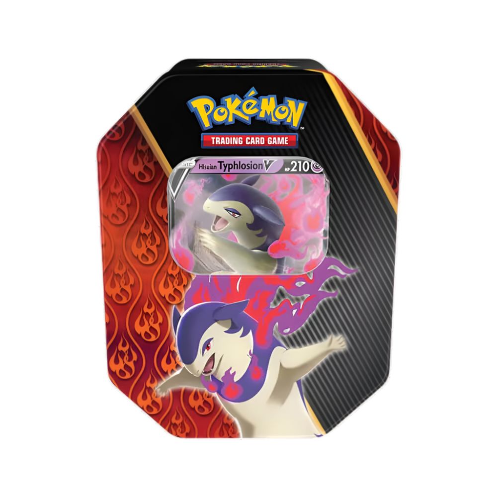 TCG: Divergent Powers Tin - Hisuian Typhlosion V (1 Foil Card & 4 Boos TCGSPY TCG: Divergent Powers Tin - Hisuian Typhlosion V (1 Foil Card & 4 Boos TCGSPY