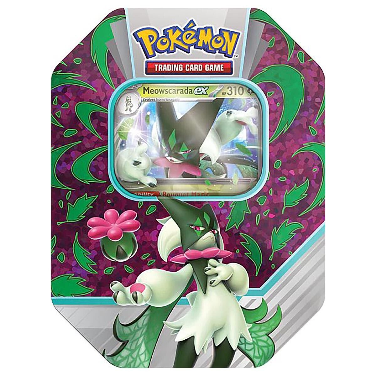 Pokemon TCG: Paldea Partners Tin - Meowscarada ex (1 Foil Promo Card & 4 Booster Packs)