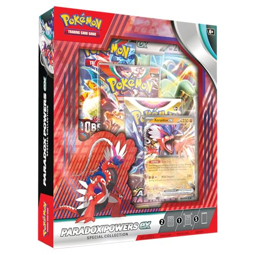 Pokemon TCG: Paradox Powers ex Special Collection  -  Amazon Exclusive (2 double rare foil cards, 1 oversize card & 5 booster packs)