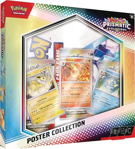 Pokemon TCG: Scarlet & Violet - Prismatic Evolutions Poster Collection (3 booster packs & 3 Foil Promo Cards)