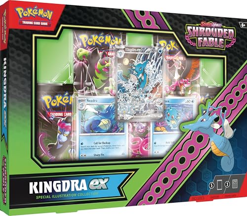 Pokemon TCG: Scarlet & Violet - Shrouded Fable Kingdra ex Special Illustration Collection (1 Full-Art Foil Promo Card, 2 Foil Cards & 5 Booster Packs)