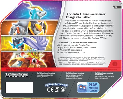 Pokemon TCG: Paradox Destinies Tin - Gouging Fire EX