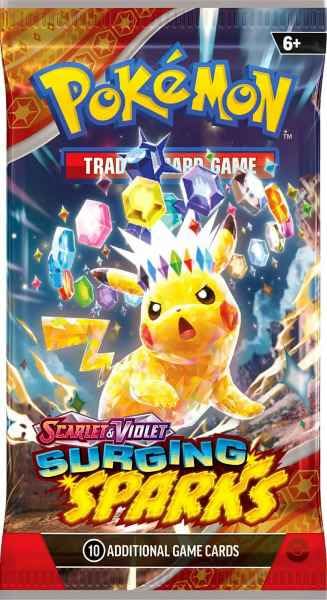 Pokemon TCG Surging Sparks – Single Booster Pack – Pack Art May Vary