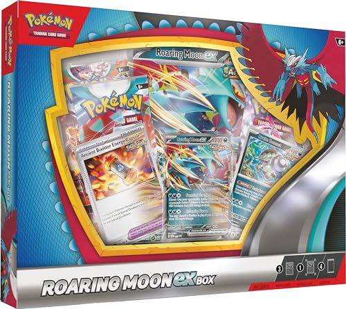 Pokemon TCG: Roaring Moon ex Box (1 Foil Promo Card, 1 Oversize Foil Card & 4 Booster Packs)