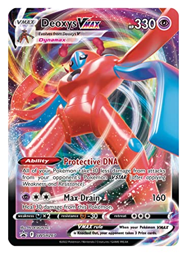 Pokémon TCG: Deoxys VMAX & VSTAR Battle Box (3 Foil Promo Cards, 1 Oversize Foil Card & 4 Booster Packs)