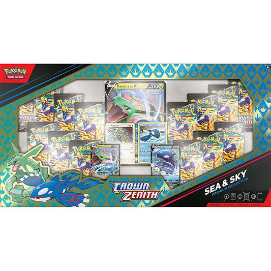 Pokémon TCG Crown Zenith Sea & Sky Premium Collection - 14 Packs, Promos