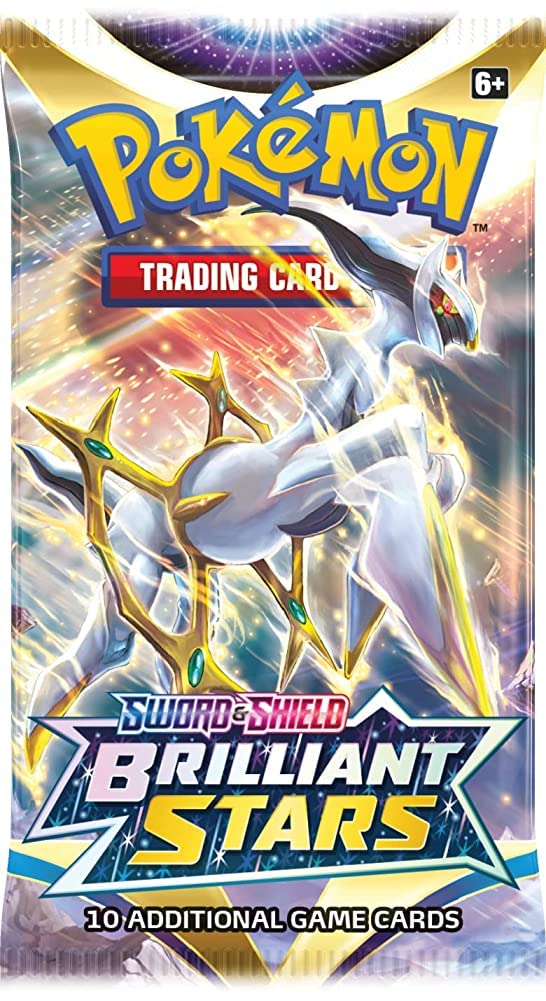 Pokemon TCG: Sword & Shield 9 Brilliant Stars Single Booster | Card Game | Ages 6+ | 2 Players | 10 Minutes Playing Time