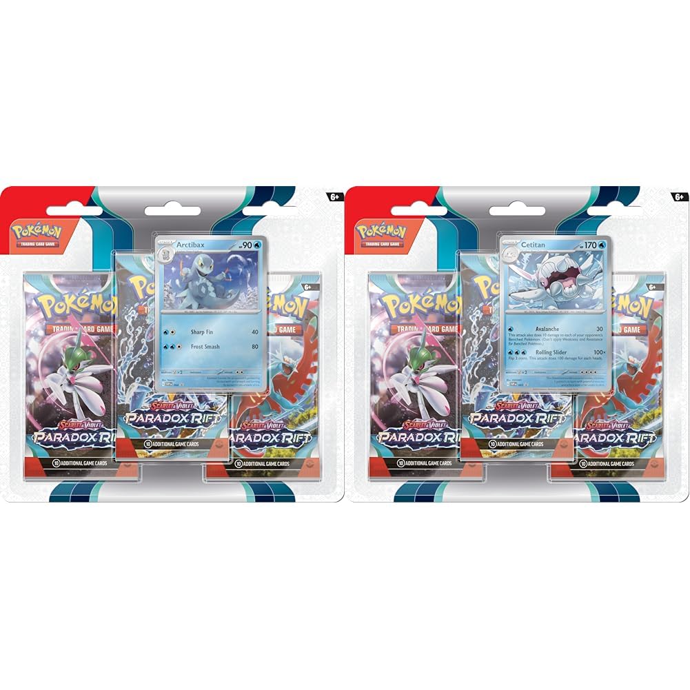 Pokemon TCG: Scarlet & Violet - Paradox Rift Triple Pack - Arctibax (3 Booster Packs & Foil Promo Card) & TCG: Scarlet & Violet - Paradox Rift Triple Pack - Cetitan (3 Booster Packs & Foil Promo Card)