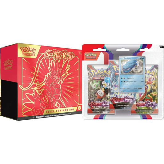 Pokemon TCG: Scarlet and Violet Elite Trainer Box - Koraidon & TCG: Scarlet and Violet Triple Pack - Dondozo (3 Boosters and Foil Promo Card)