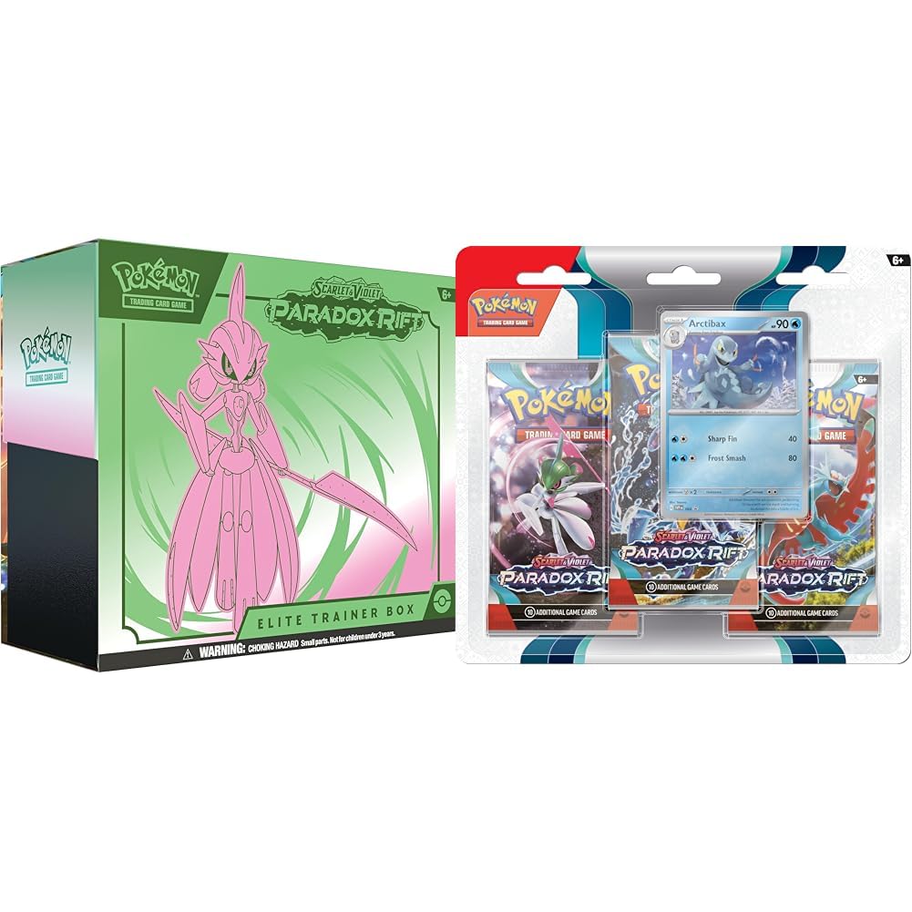 Pokemon TCG: Scarlet & Violet - Paradox Rift Elite Trainer Box - Iron Valiant & TCG: Scarlet & Violet - Paradox Rift Triple Pack - Arctibax