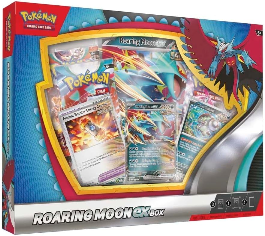 Pokemon TCG Roaring Moon/Iron Valiant Ex Box Trading Card Game Collectible 6y+