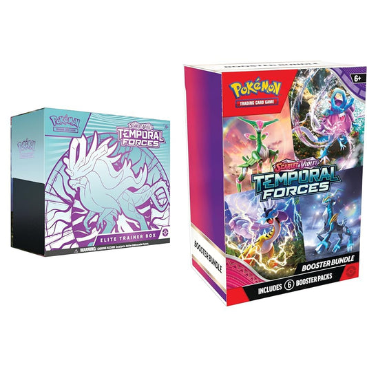 Pokemon TCG: Scarlet & Violet - Temporal Forces Elite Trainer Box  -  Walking Wake & TCG: Scarlet & Violet - Temporal Forces Booster Bundle (6 Booster Packs)