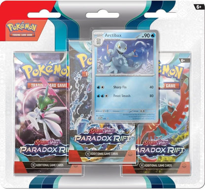 Pokemon POK85403 SV4 Scarlet and Violet Paradox Rift Booster Trading Card Game Blister (3 Pack)