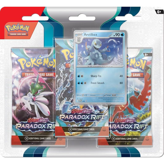 Pokemon POK85403 SV4 Scarlet and Violet Paradox Rift Booster Trading Card Game Blister (3 Pack)