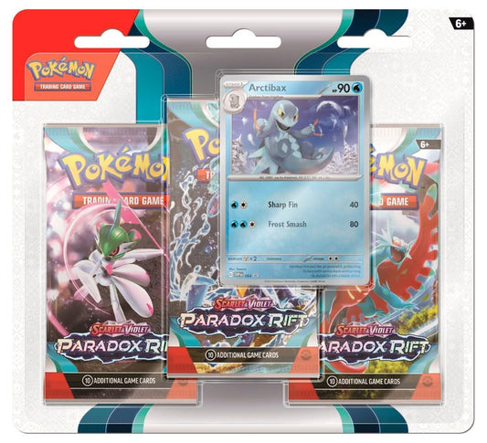 Pokemon Scarlet & Violet - Paradox Rift 3 Pack Blister Featuring Arctibax OR Cetitan, White