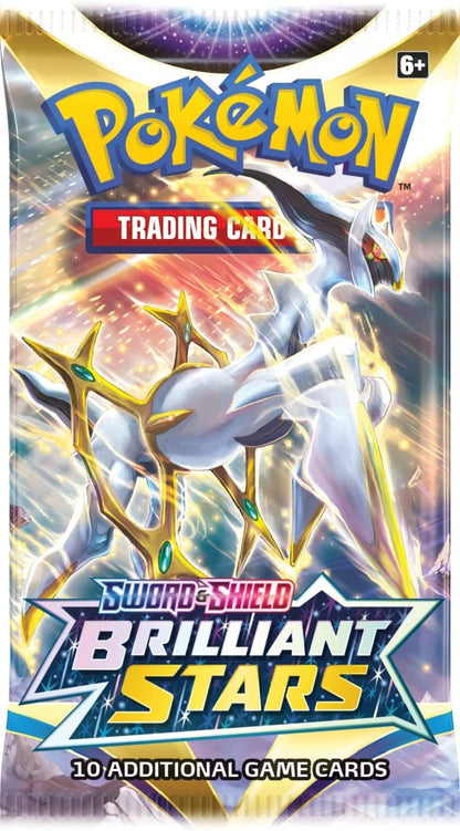 Pokemon TCG: Sword & Shield 9 Brilliant Stars Single Booster | Card Game | Ages 6+ | 2 Players | 10 Minutes Playing Time