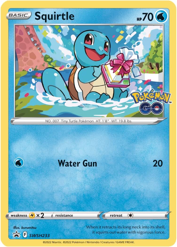 TCG: Pokemon GO Pin Collection - Squirtle (1 Foil Promo Card, 1 Collector's Pin & 3 Booster Packs)