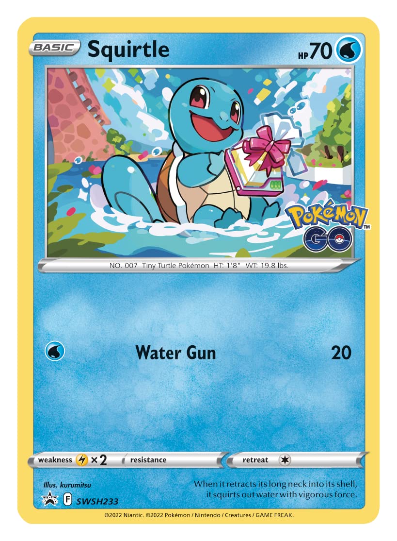 TCG: Pokemon GO Pin Collection - Squirtle (1 Foil Promo Card, 1 Collector's Pin & 3 Booster Packs)