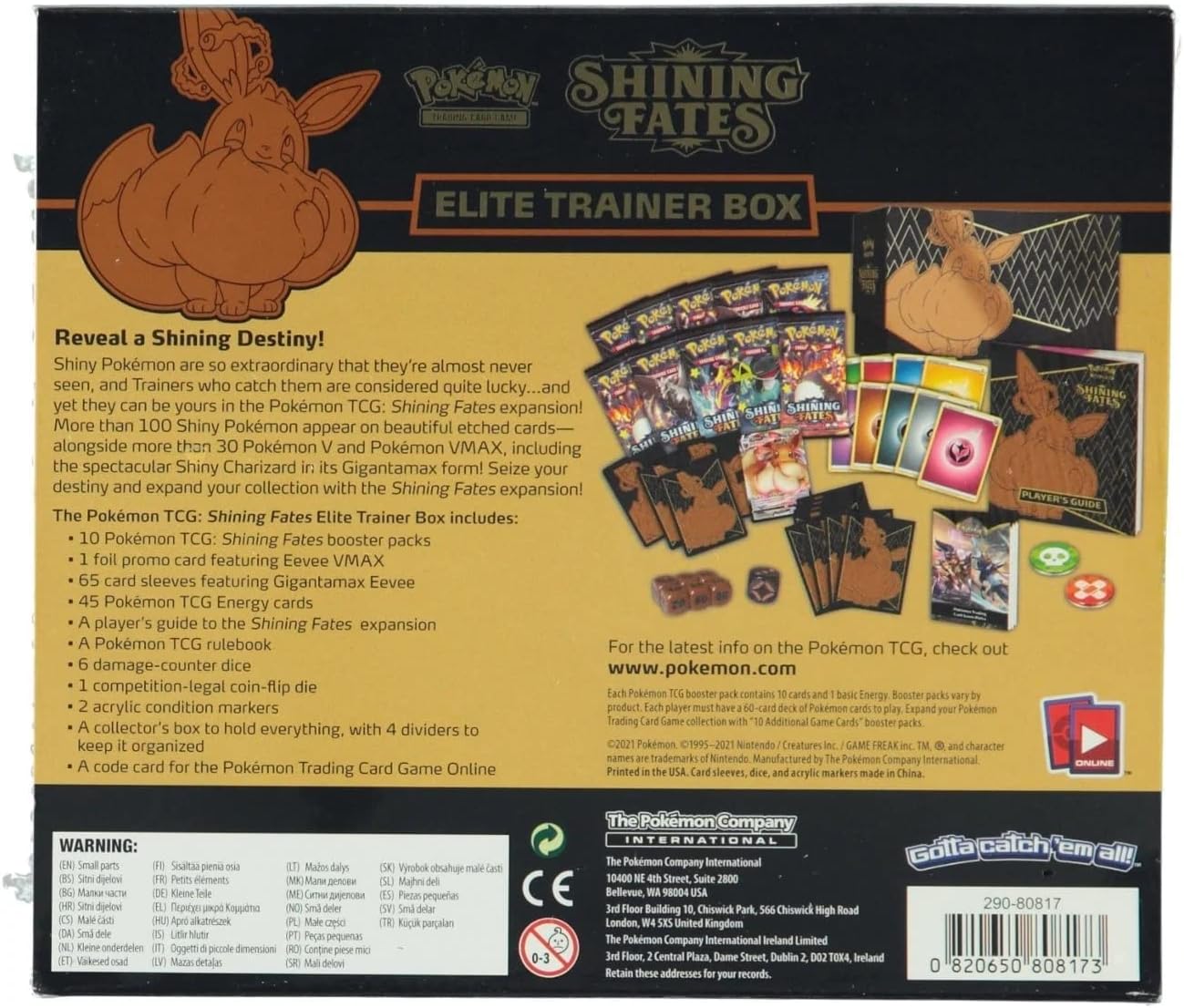 SHININGFATESETB Pokemon Shining Fates Elite Trainer Box