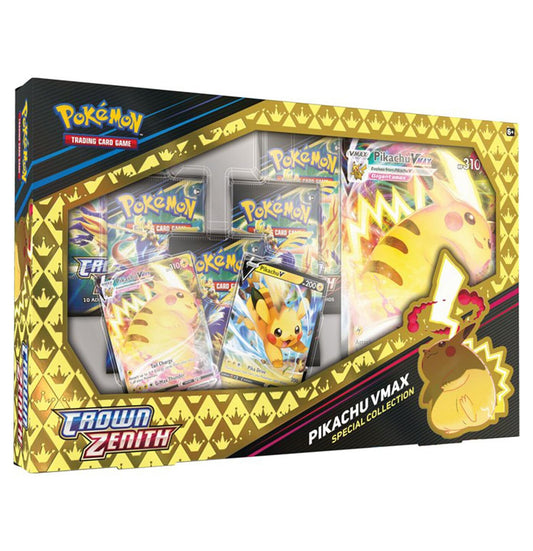 Pokemon TCG: Crown Zenith Special Collection  -  Pikachu VMAX (2 Etched Foil Promo Cards, 1 Foil Oversize Card & 5 Booster Packs) Multicolor