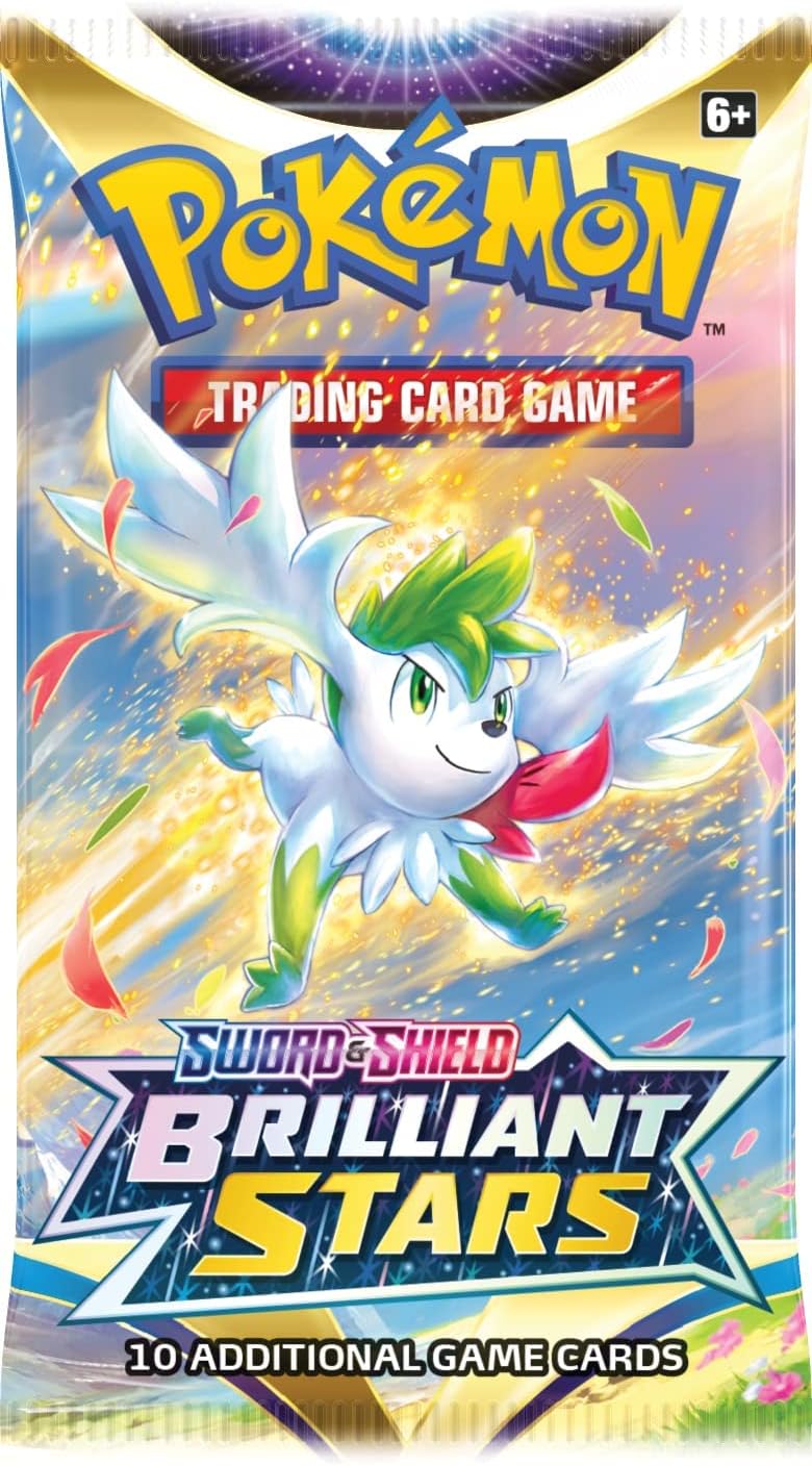 Pokemon TCG: Sword & Shield 9 Brilliant Stars Single Booster | Card Game | Ages 6+ | 2 Players | 10 Minutes Playing Time