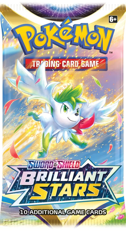 Pokemon TCG: Sword & Shield 9 Brilliant Stars Single Booster | Card Game | Ages 6+ | 2 Players | 10 Minutes Playing Time