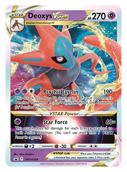 Pokémon TCG: Deoxys VMAX & VSTAR Battle Box (3 Foil Promo Cards, 1 Oversize Foil Card & 4 Booster Packs)