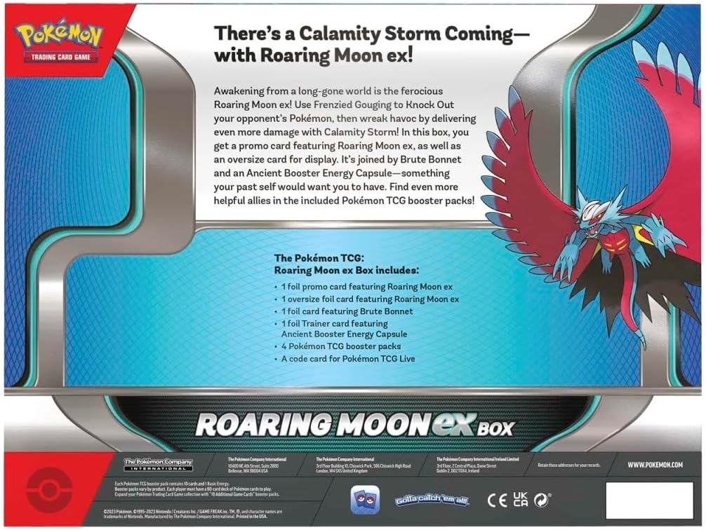 Pokemon TCG Roaring Moon/Iron Valiant Ex Box Trading Card Game Collectible 6y+