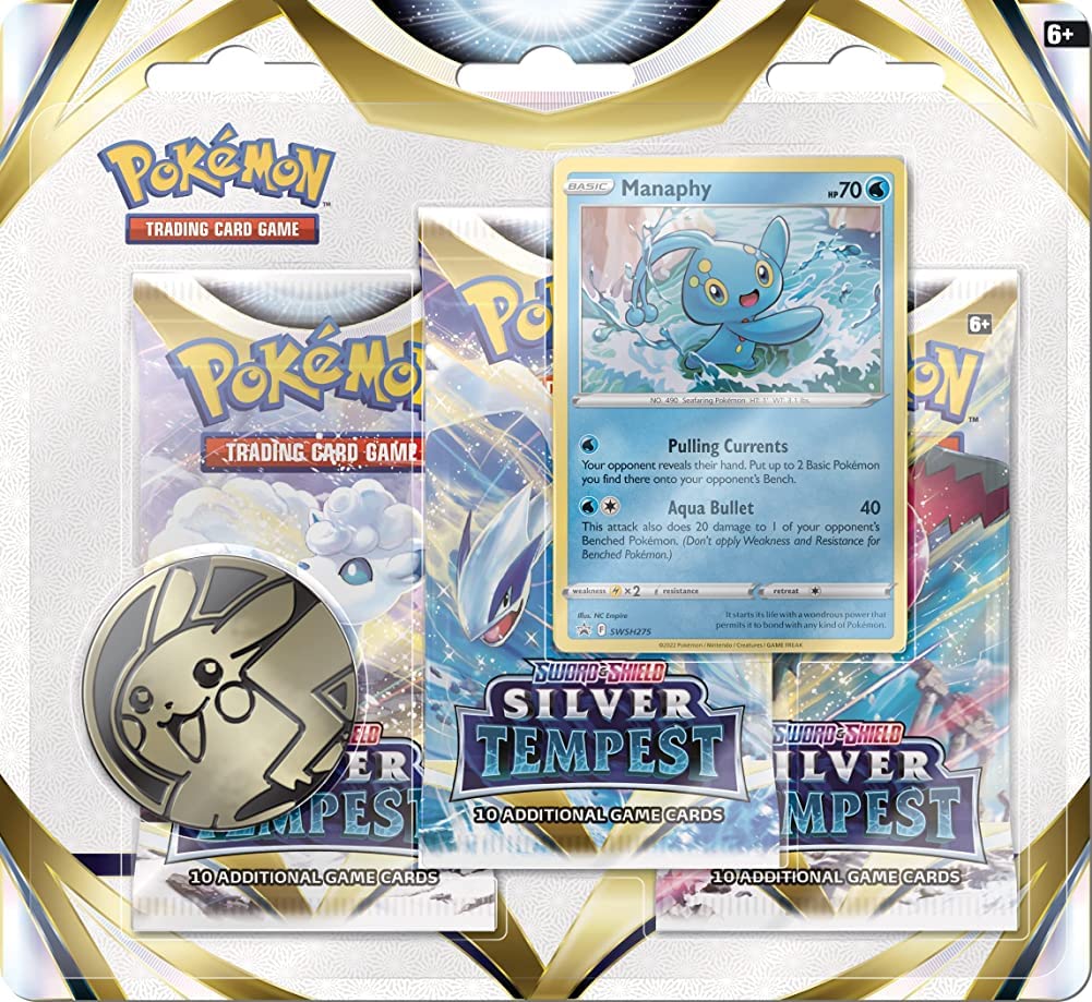 Pokemon Silver Tempest Triple Pack (3 Boosters & Manaphy Foil Promo Card)