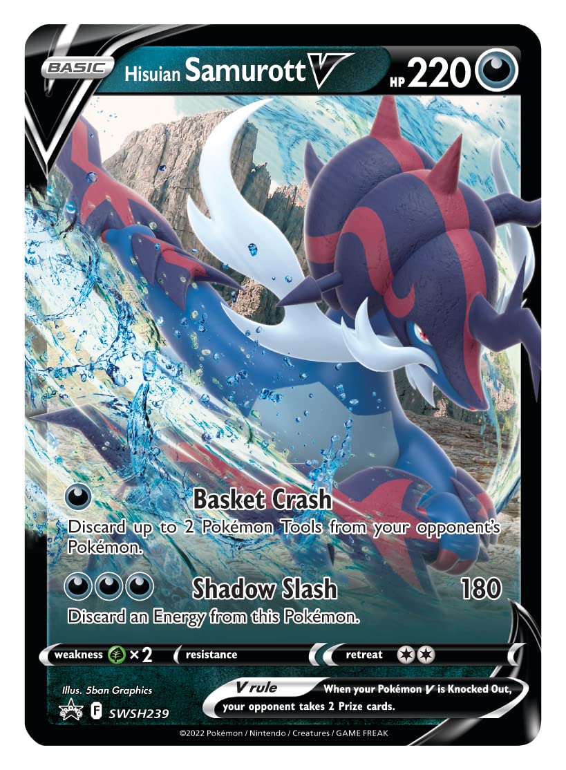 TCG: Divergent Powers Tin - Hisuian Samurott V (1 Foil Card & 4 Booster Packs)