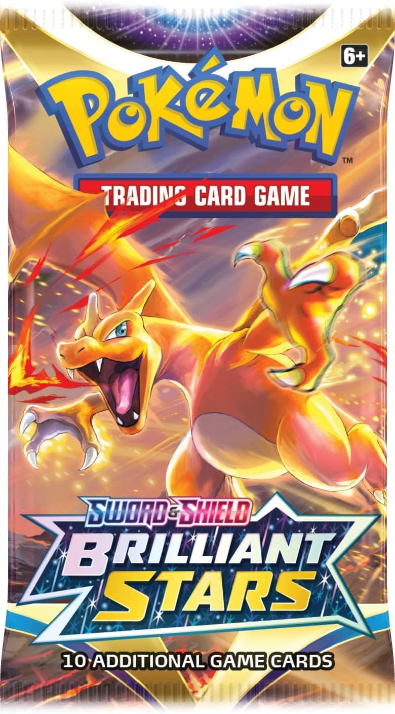 Pokemon TCG: Sword & Shield 9 Brilliant Stars Single Booster | Card Game | Ages 6+ | 2 Players | 10 Minutes Playing Time