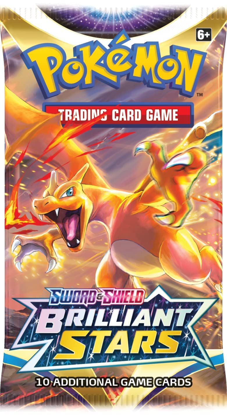 Pokemon TCG: Sword & Shield 9 Brilliant Stars Single Booster | Card Game | Ages 6+ | 2 Players | 10 Minutes Playing Time